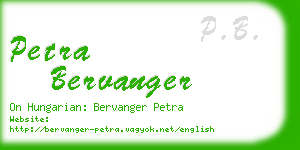 petra bervanger business card